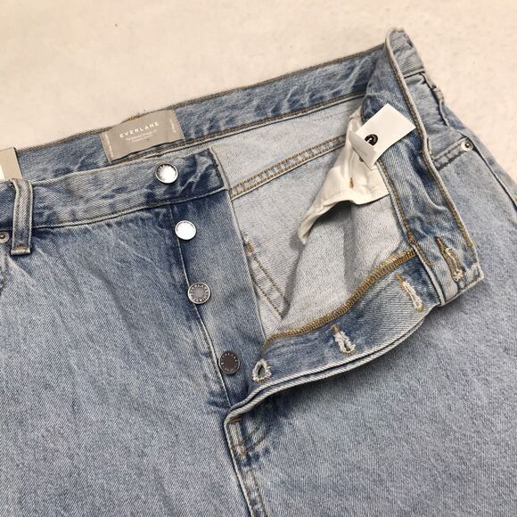 NWT EVERLANE Jean Women 32(38x28) Relaxed Straight Hi Rise Light Wash Organic - Picture 11 of 16